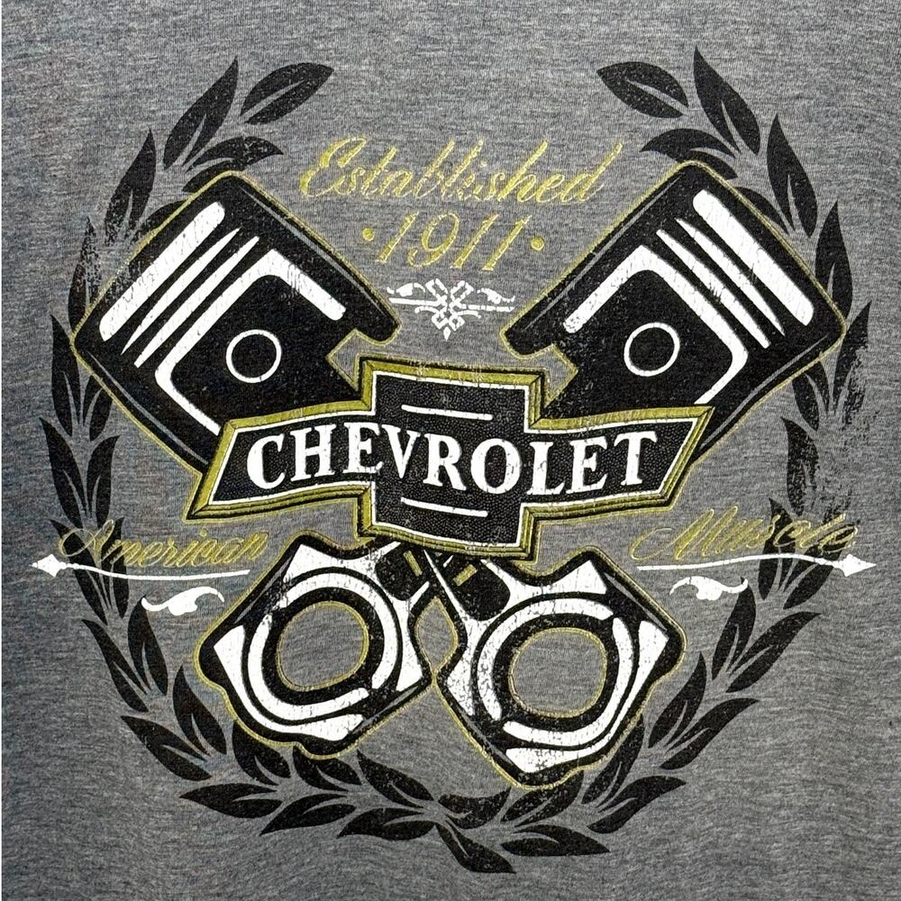 GM Mens Gray Short Sleeve Crew Neck Chevrolet T-shirt Size Large - Picture 3 of 6